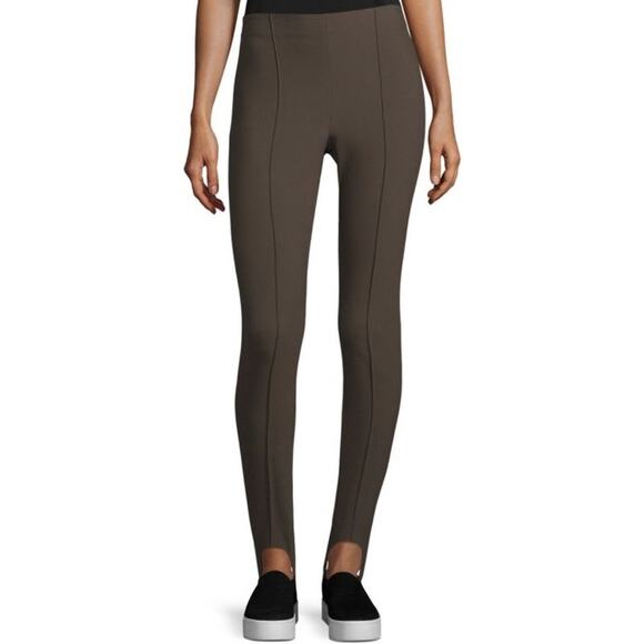 Vince Stirrup Pants Leggings Pull On Elastic Waist Stretch Dark Willow Brown S - Picture 1 of 6